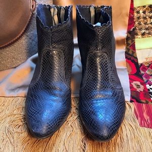 EUROPEAN Distressed Leather Booties Size 5